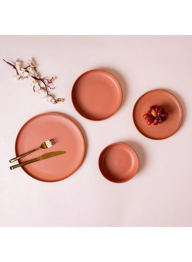 Earthstone Matte Porceline Dinner Set 24 Pieces -Pink